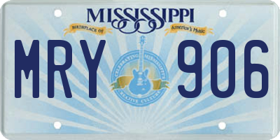 MS license plate MRY906