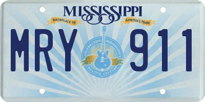 MS license plate MRY911