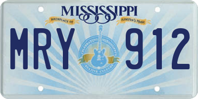 MS license plate MRY912