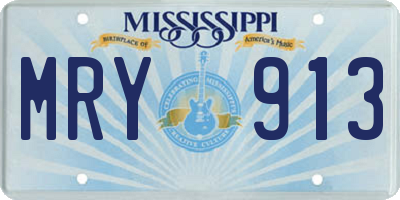 MS license plate MRY913