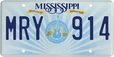 MS license plate MRY914