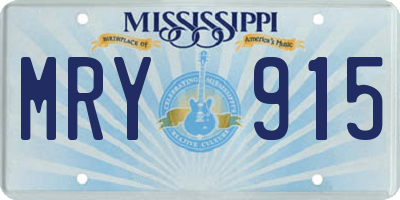 MS license plate MRY915