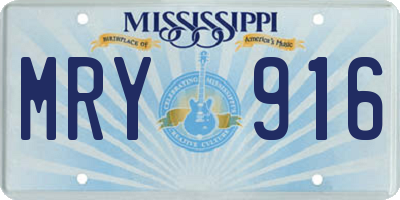 MS license plate MRY916