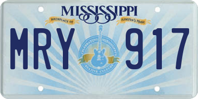 MS license plate MRY917