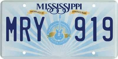 MS license plate MRY919