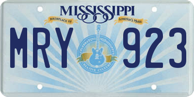 MS license plate MRY923