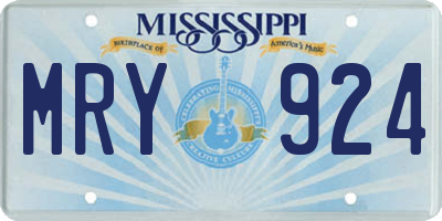 MS license plate MRY924