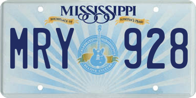 MS license plate MRY928