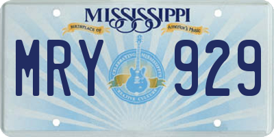 MS license plate MRY929