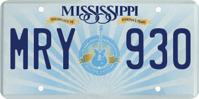 MS license plate MRY930