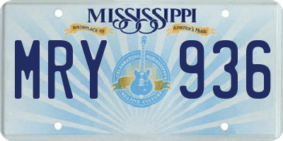 MS license plate MRY936