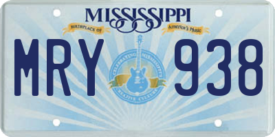MS license plate MRY938