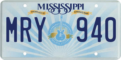 MS license plate MRY940