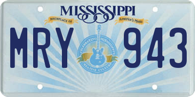 MS license plate MRY943