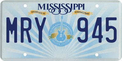 MS license plate MRY945