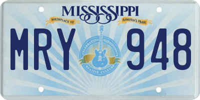 MS license plate MRY948