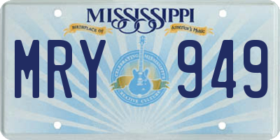 MS license plate MRY949
