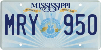 MS license plate MRY950