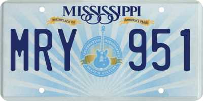 MS license plate MRY951