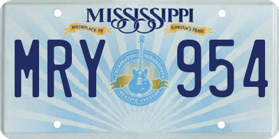 MS license plate MRY954