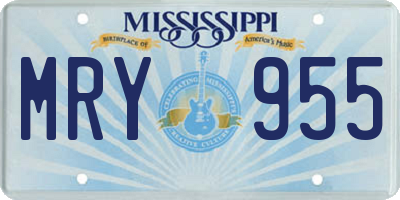 MS license plate MRY955