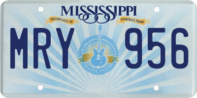 MS license plate MRY956