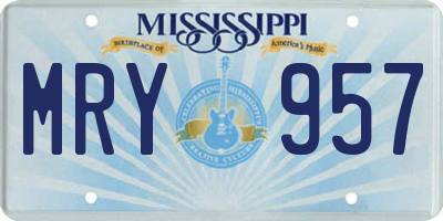 MS license plate MRY957