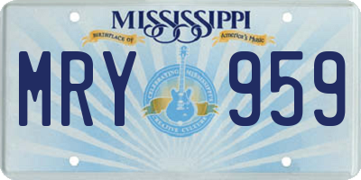 MS license plate MRY959