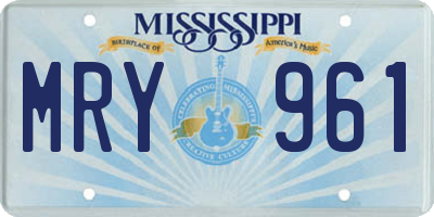 MS license plate MRY961