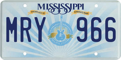 MS license plate MRY966