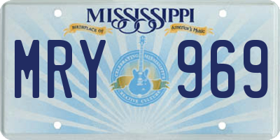MS license plate MRY969