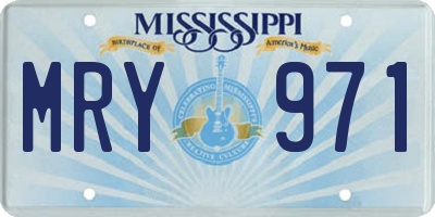 MS license plate MRY971