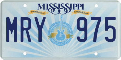 MS license plate MRY975