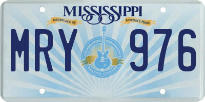 MS license plate MRY976