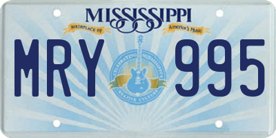 MS license plate MRY995