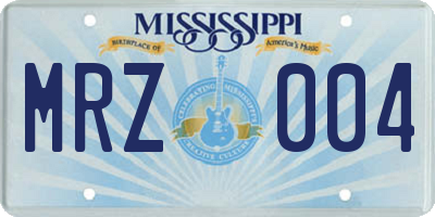 MS license plate MRZ004