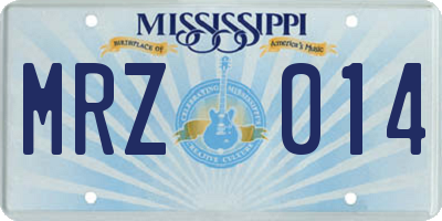 MS license plate MRZ014