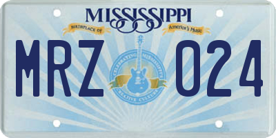 MS license plate MRZ024