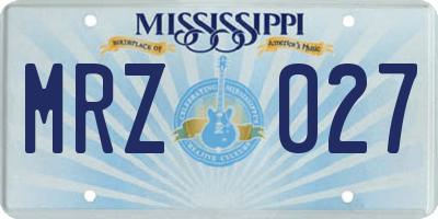 MS license plate MRZ027