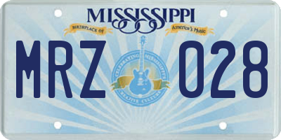 MS license plate MRZ028