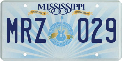 MS license plate MRZ029