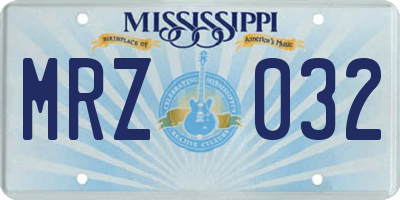 MS license plate MRZ032