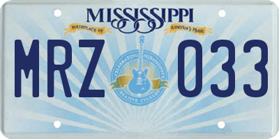MS license plate MRZ033