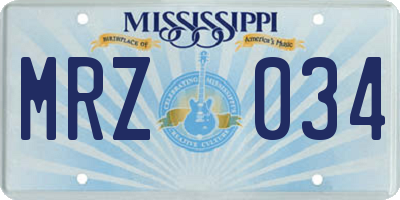 MS license plate MRZ034