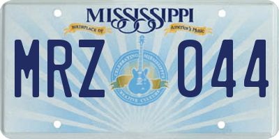 MS license plate MRZ044