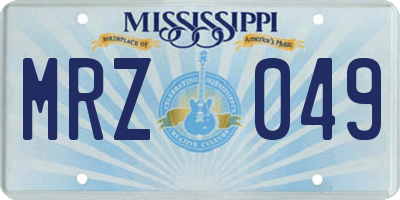 MS license plate MRZ049
