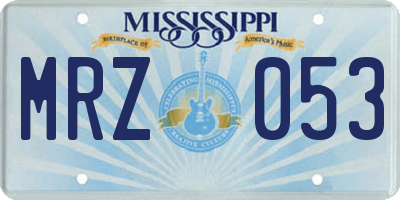 MS license plate MRZ053