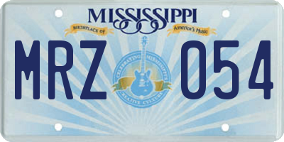 MS license plate MRZ054