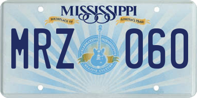 MS license plate MRZ060