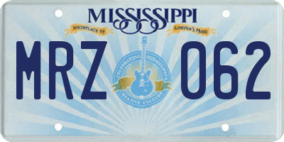 MS license plate MRZ062
